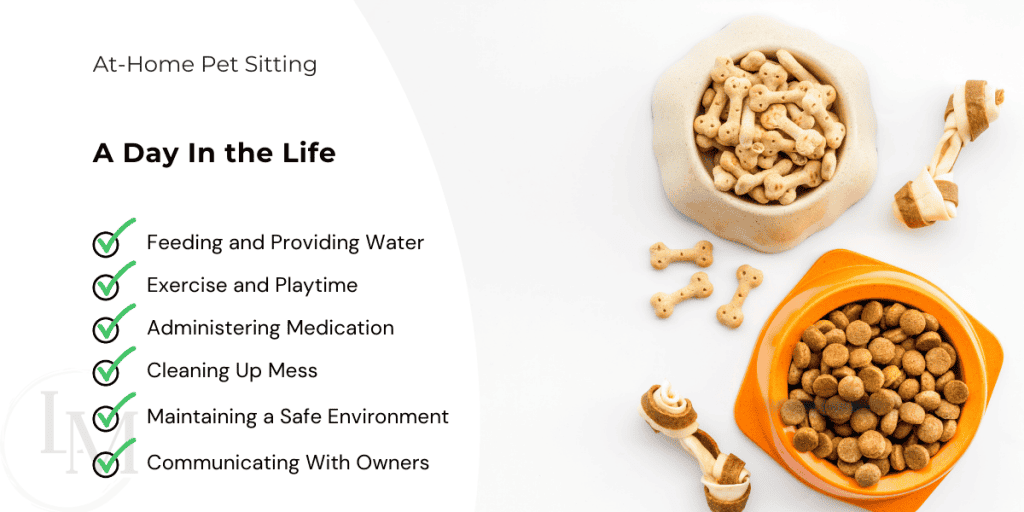 An image showing the daily tasks involved with pet sitting