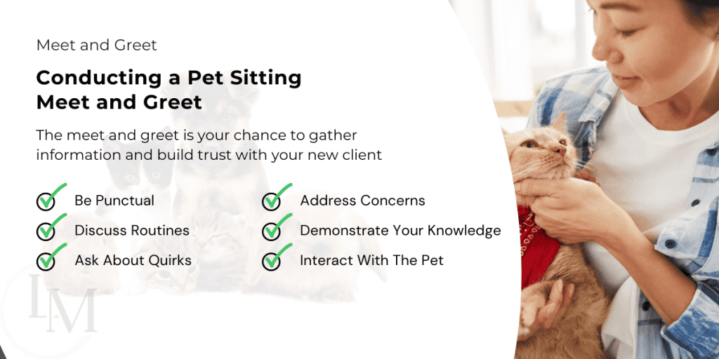 Information for pet sitters on what to cover during a meet and greet