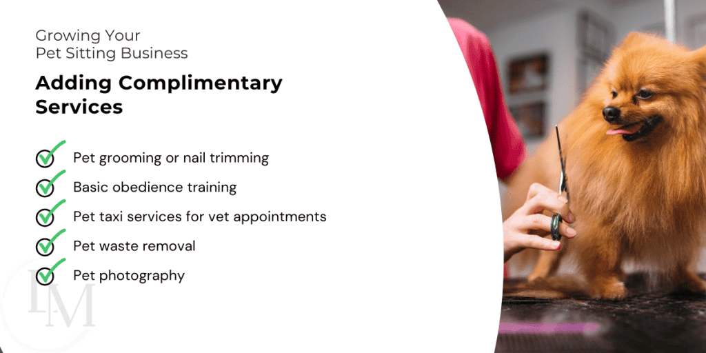 a list of complimentary service suggestions for pet sitters