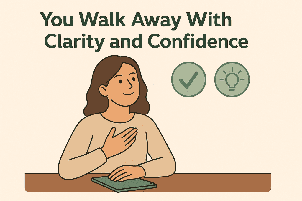 You Walk Away With Clarity and Confidence